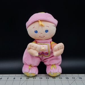 Fisher Price 2008 Brilliant Basics Babys 1st Pink Plush Rattle Doll Lovey